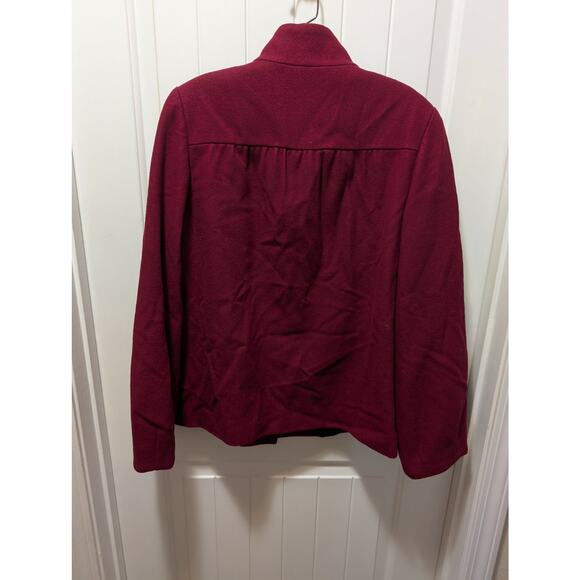COLLECTION BY GALLERY Red Women's M Lined Peacoat Coat Jacket 100% Wool - Picture 7 of 10